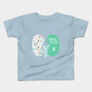 Kidney Transplant Wildflowers Original Design Kids T-Shirt